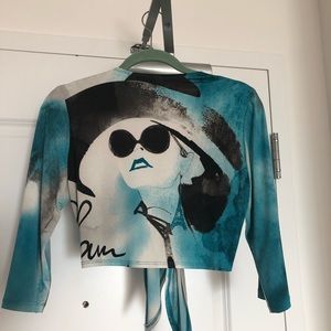 Vintage Frank Lyman front tie shrug cardigan.